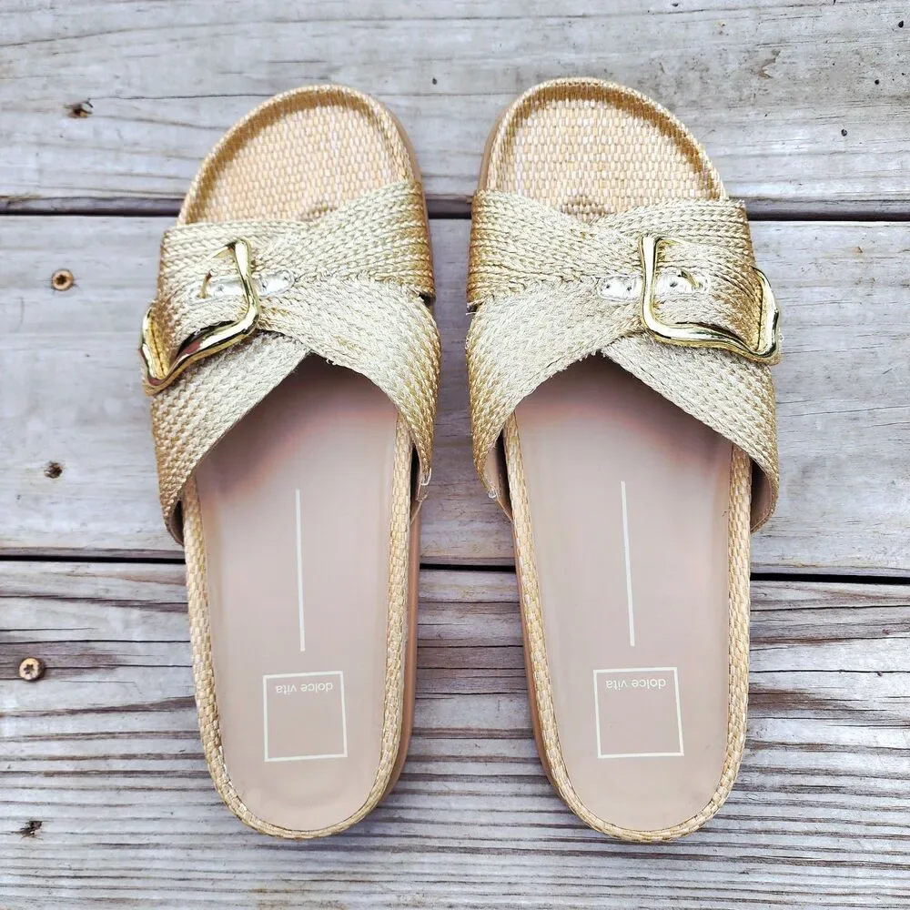 Dolce Vita Women's Sydnee Sandal Vanilla Gold Sz 10M